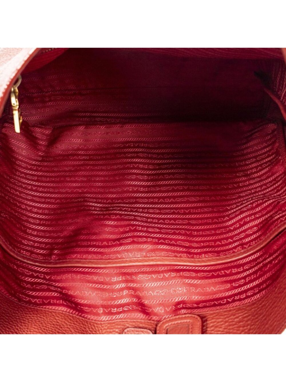 Prada Radio Pun Tote Red Vitello Daino - Picture 9 of 10